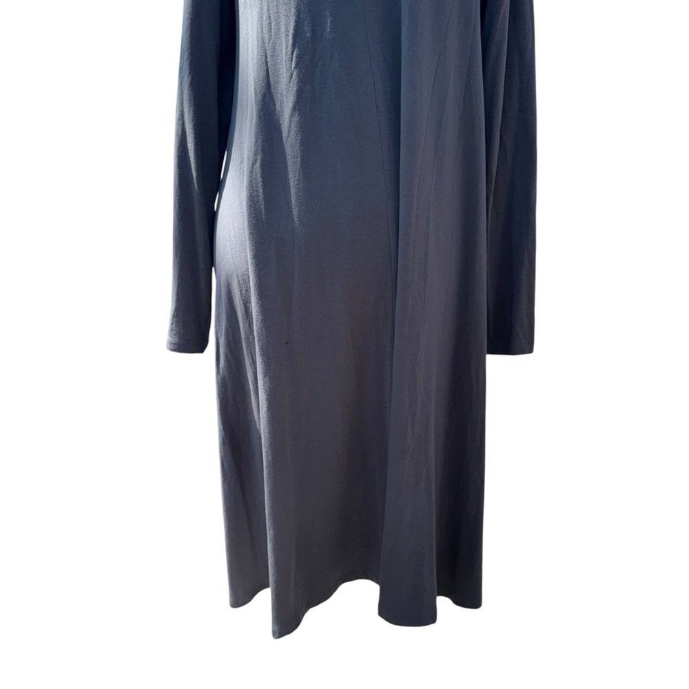 GUDRUN SJODEN Gray Abstract Lagenlook Long Sleeve Blouson Midi Dress Size M - Picture 9 of 14